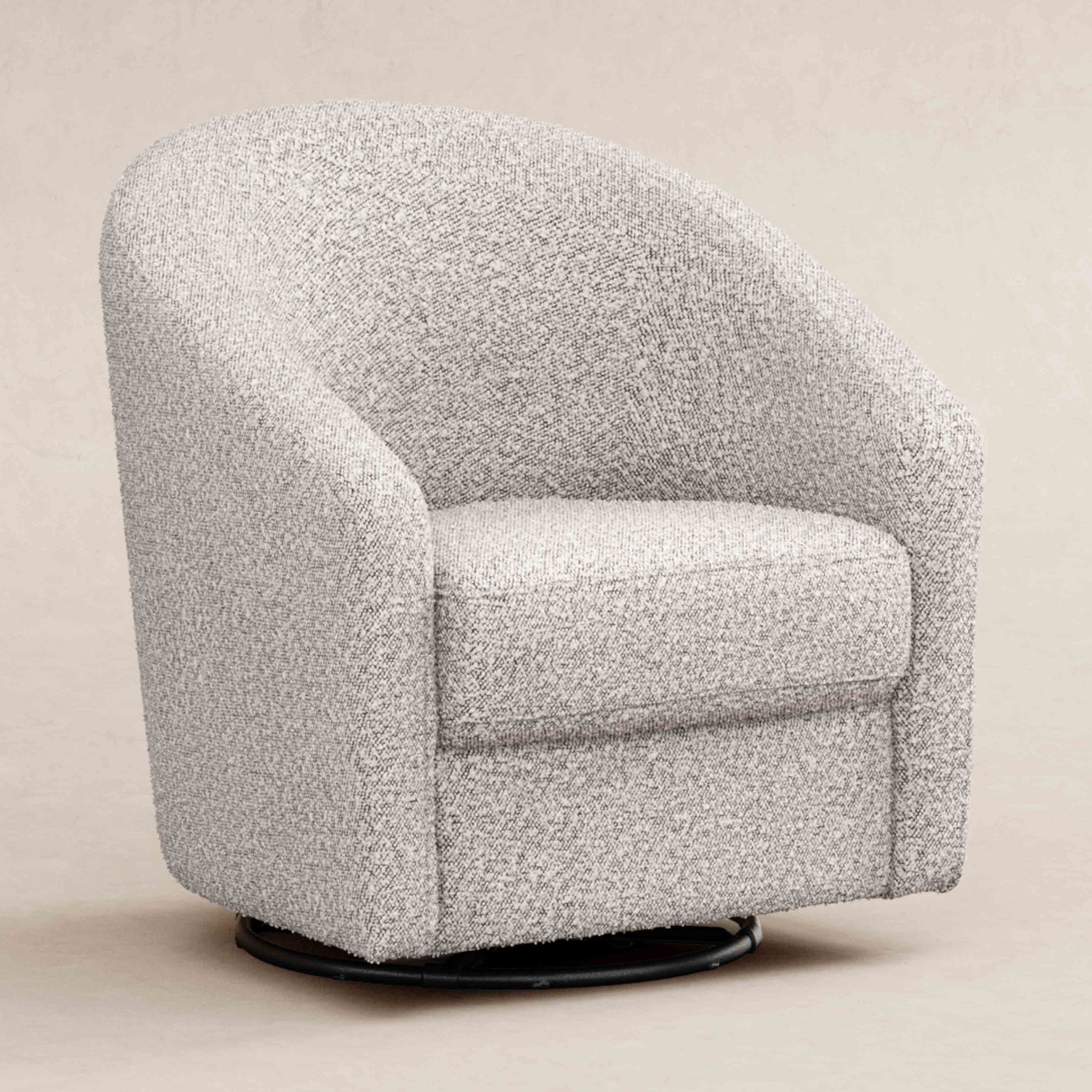 M5887BWB,Madison Swivel Glider in Black White Boucle