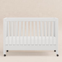 M6601W,Maki Full-Size Folding Crib w/Toddler Bed Conversion Kit in White Finish