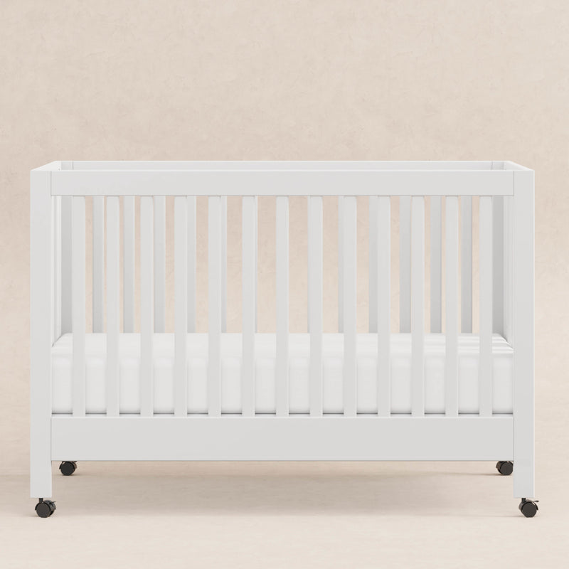 M6601W,Maki Full-Size Folding Crib w/Toddler Bed Conversion Kit in White Finish