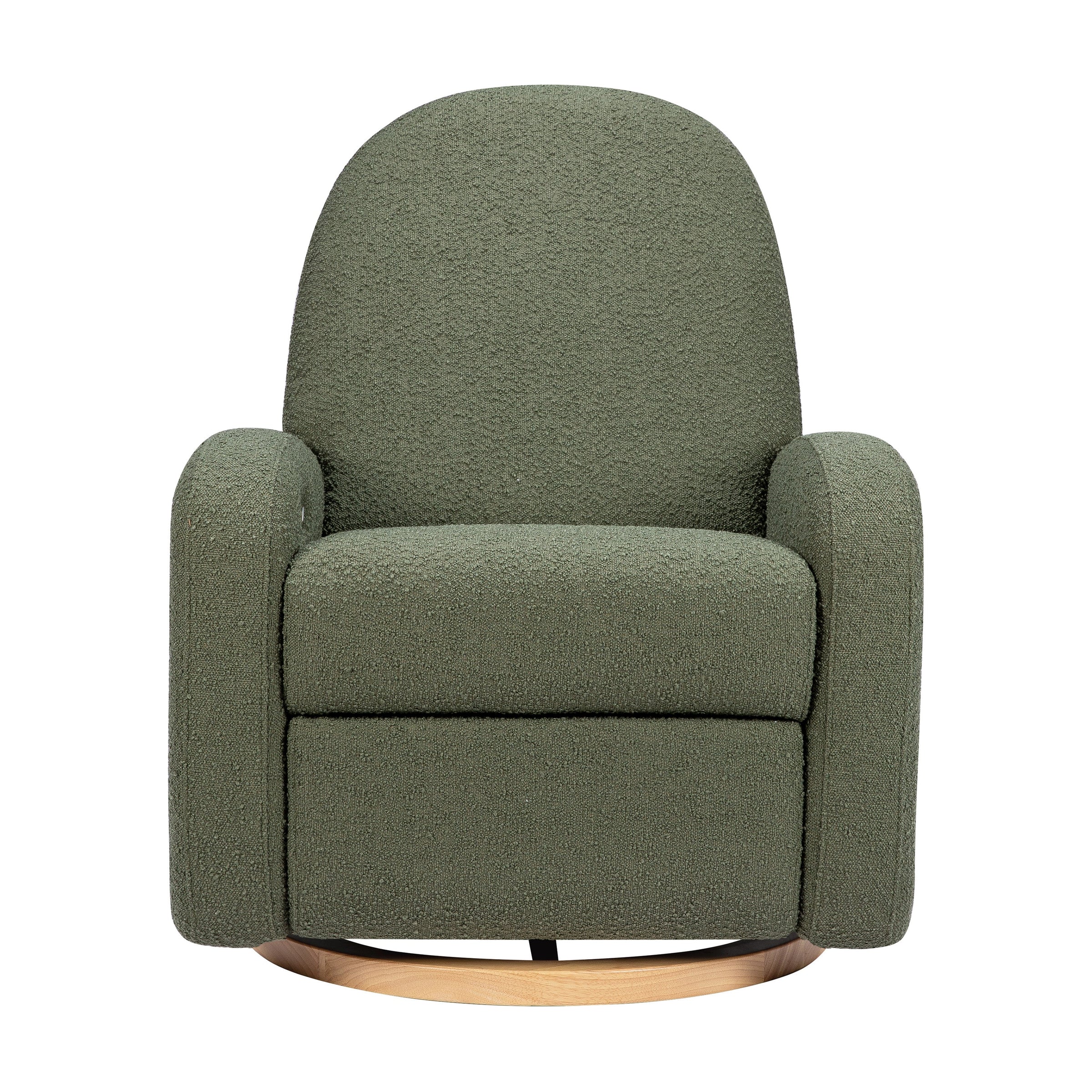 M23188OBLB,Nami Glider Recliner w/ Electronic Control and USB in Olive Boucle w/Light Wood Base