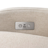 M23188PBEWLB,Nami Glider Recliner w/ Electronic Control and USB in Performance Beach Eco-Weave w/ Light Wood Base