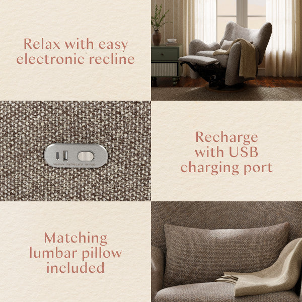 M34288ESWTB,Nate Berkus x Babyletto Westham Power Recliner in Performance Earth Slub Weave w/Toffee Base