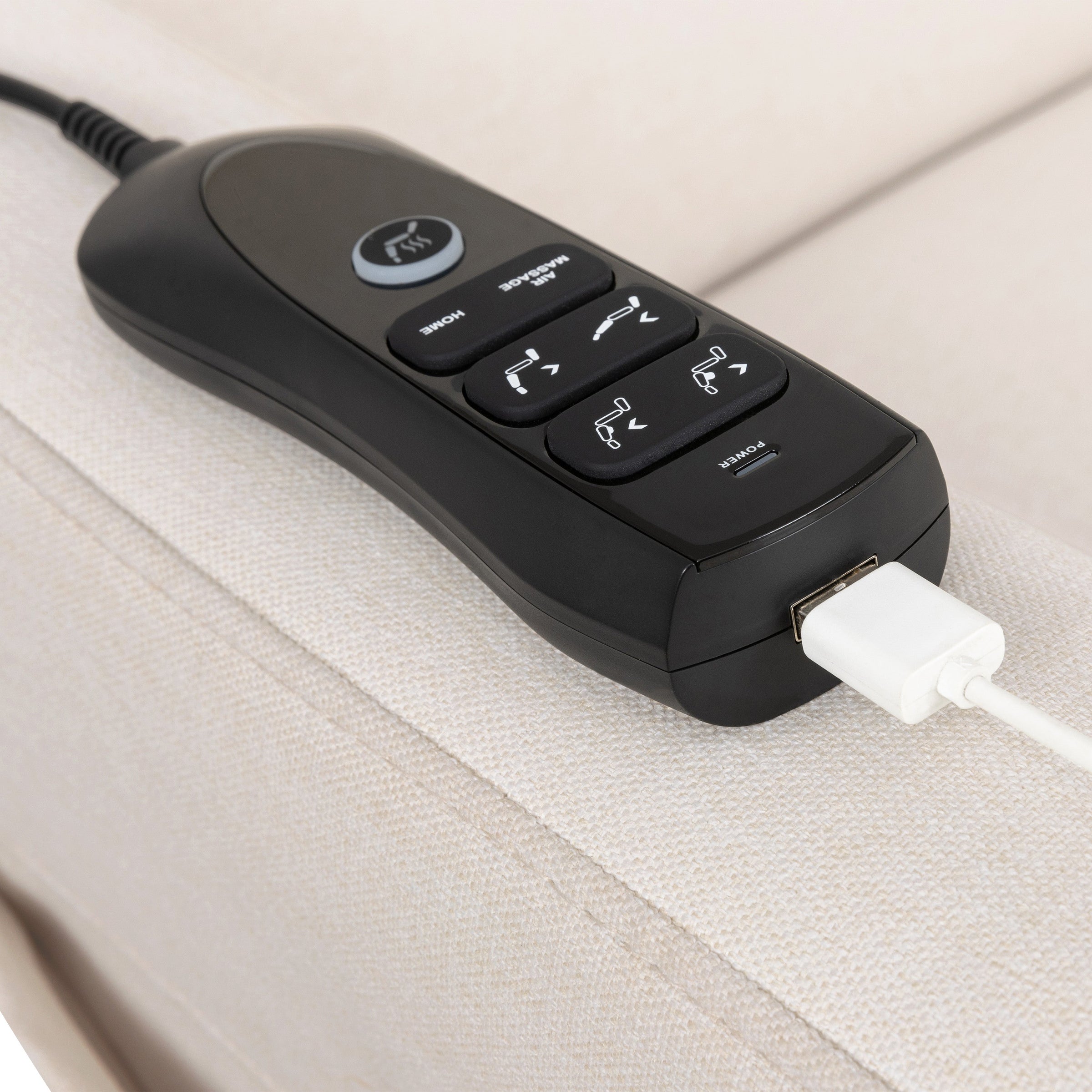 M11283PCMEW,Kiwi Deluxe Power Glider Recliner w/Heat&Massage in Performance Cream Eco-Weave