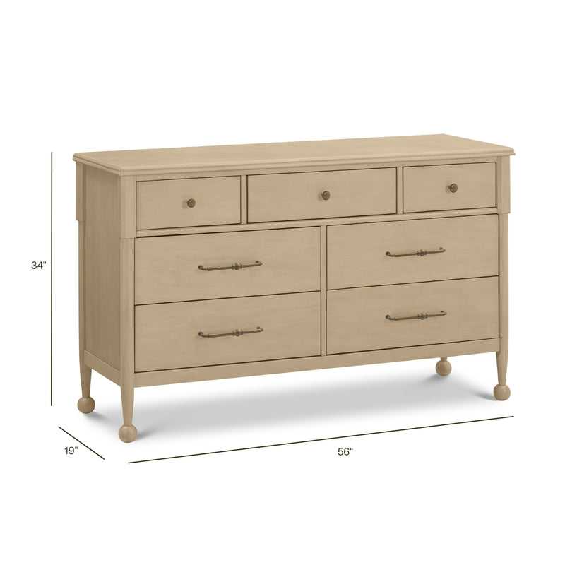 M31416WP,Alouette 7-Drawer Assembled Dresser in Washed Pine