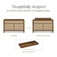 M24816NLPSEW,Eloise 7-Drawer Assembled Dresser in Natural Walnut & Performance Sand Eco-Weave