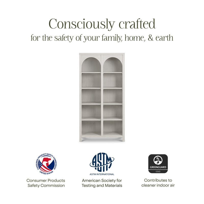 M24814WDF,Eloise Bookcase  Assembled in White Driftwood