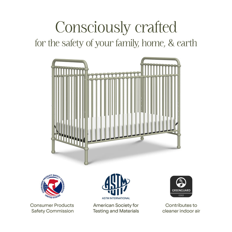 M15501HS,Abigail 3-in-1 Convertible Crib in Heirloom Sage