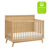 M15901HY,Palma Mid-Century 4-in-1 Convertible Crib w/ Toddler Bed Conversion in Honey