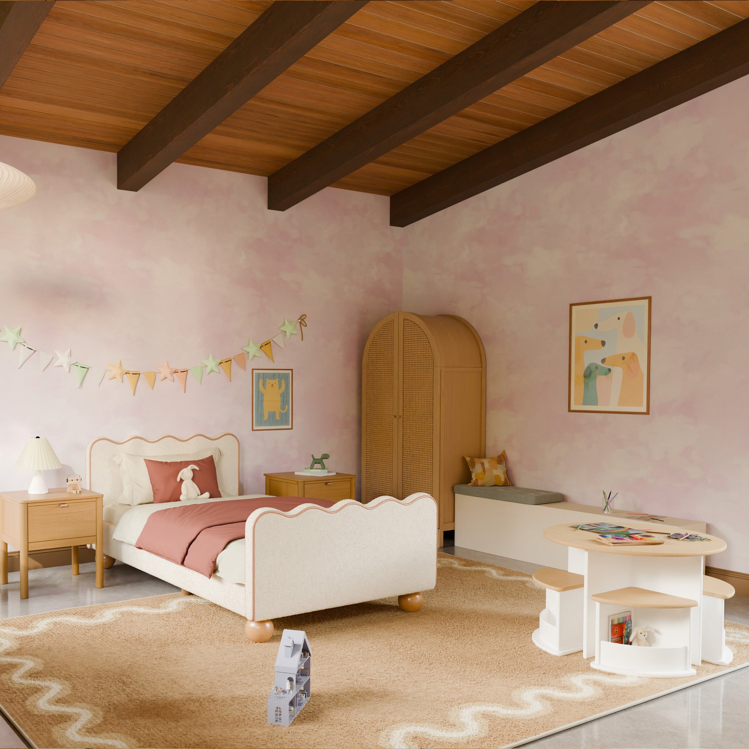 M31720WNX,Nessa Nesting Play Table in White and Washed Natural