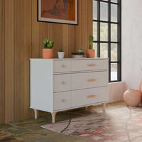 M9016WN,Lolly 6-Drawer Double Dresser  Assembled in White/Natural
