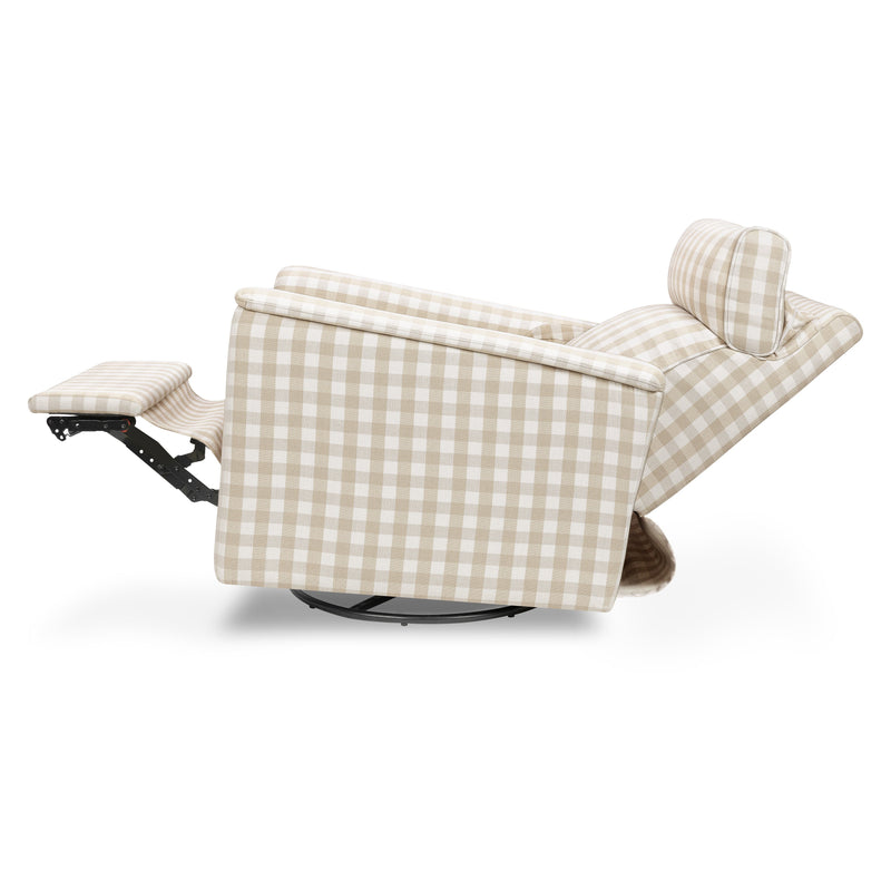 M17182TGH,Willa Pro Power Glider Recliner w/ Power Lumbar in Tan Gingham