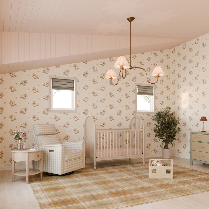 M17182TGH,Willa Pro Power Glider Recliner w/ Power Lumbar in Tan Gingham