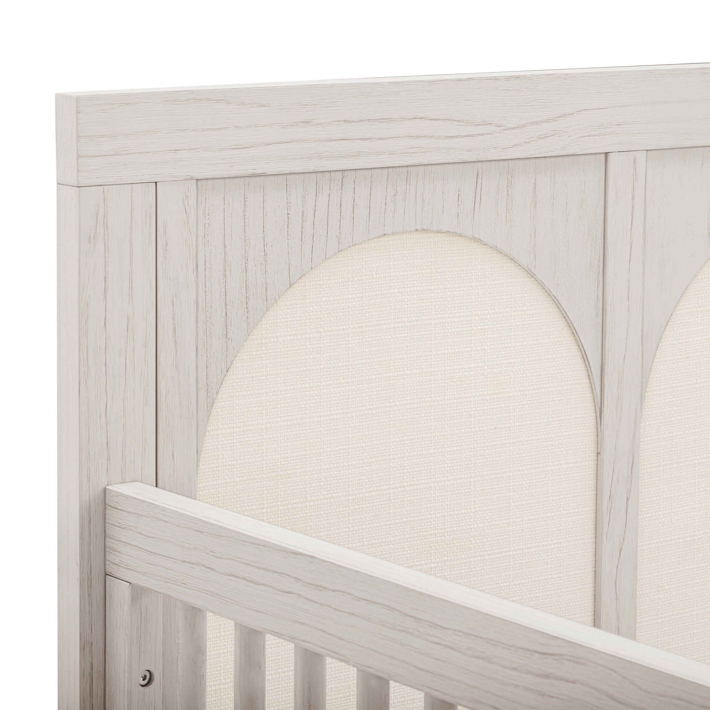 M24801WDFPEW,Eloise 4-in-1 Convertible Crib in White Driftwood and Performance Pearl Eco-Weave