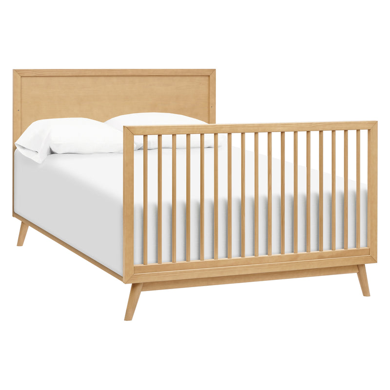 M15901HY,Palma Mid-Century 4-in-1 Convertible Crib w/ Toddler Bed Conversion in Honey