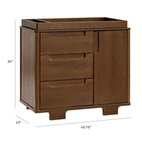 M23423NL,Yuzu 3-Drawer Changer Dresser in Natural Walnut