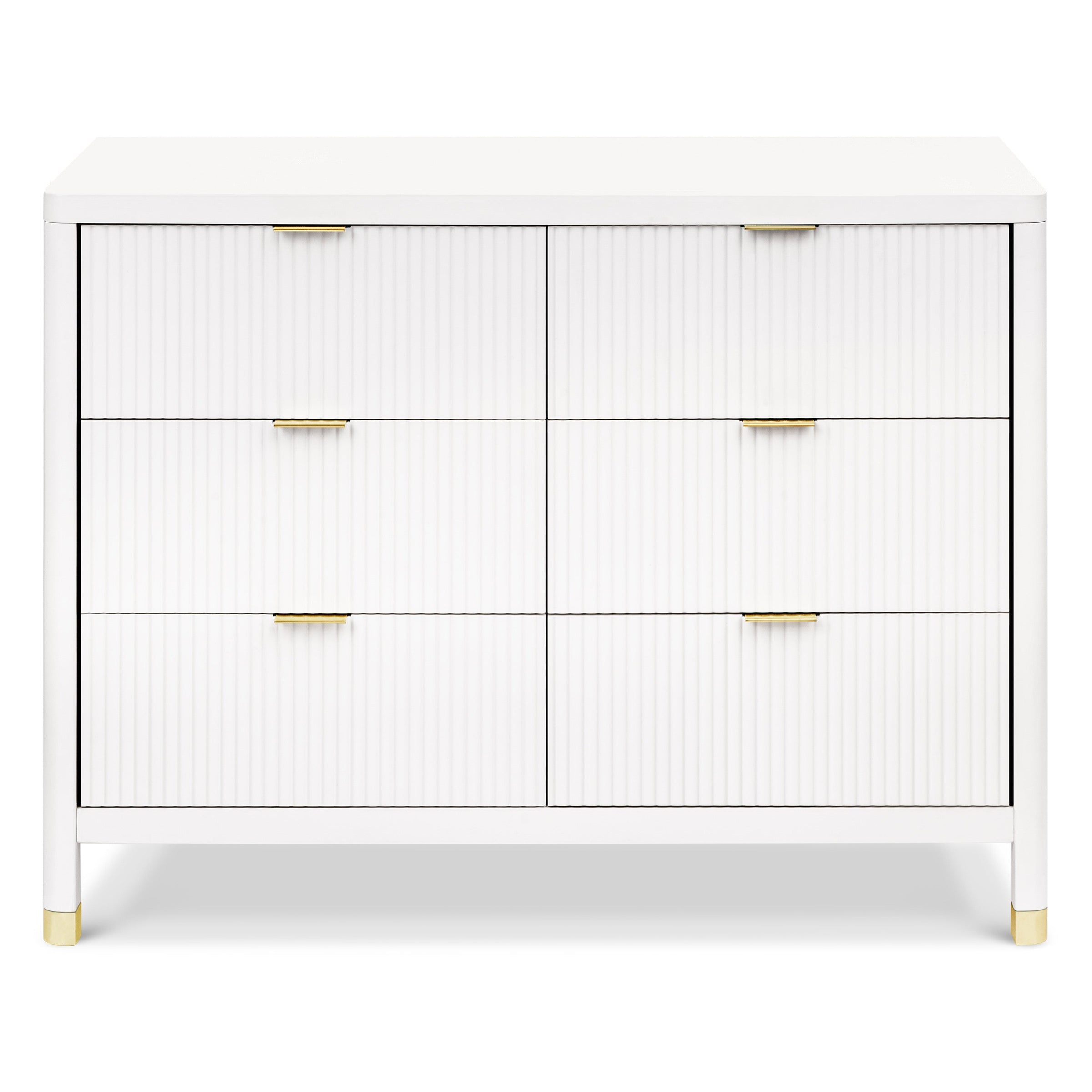 M26716RW,Brimsley Tambour 6-Drawer Assembled Dresser in Warm White
