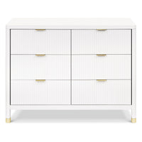 M26716RW,Brimsley Tambour 6-Drawer Assembled Dresser in Warm White
