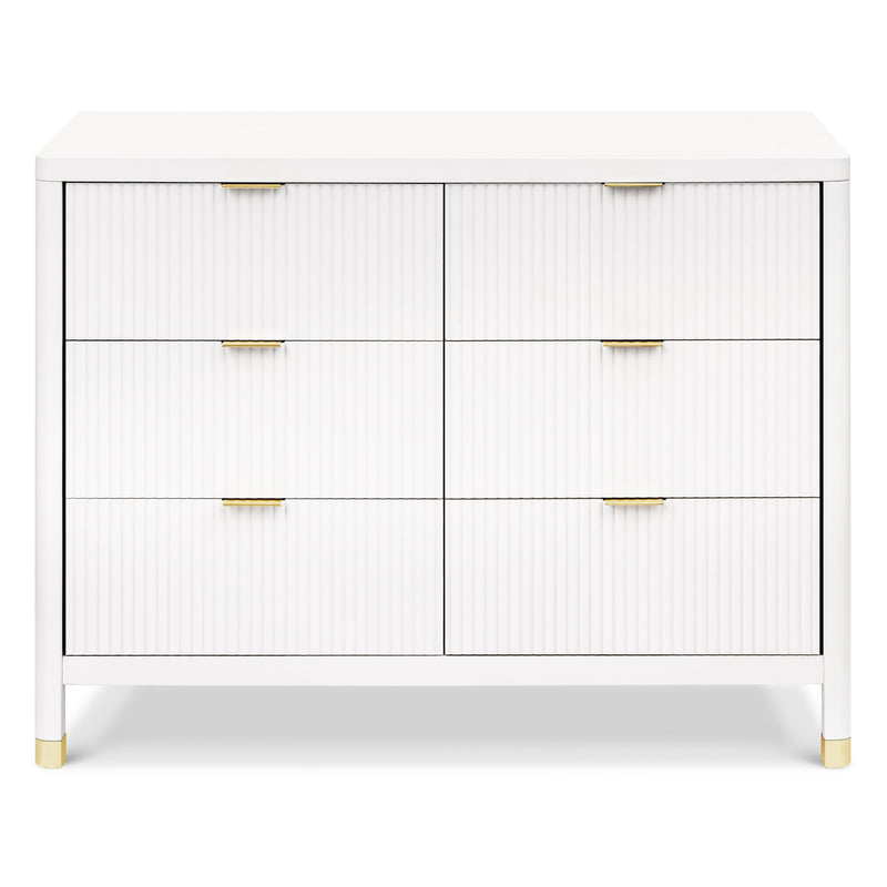 M26716RW,Brimsley Tambour 6-Drawer Assembled Dresser in Warm White