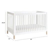 M12901WNX,Gelato 4-in-1 Convertible Crib w/Toddler Conversion Kit in White  NX Feet