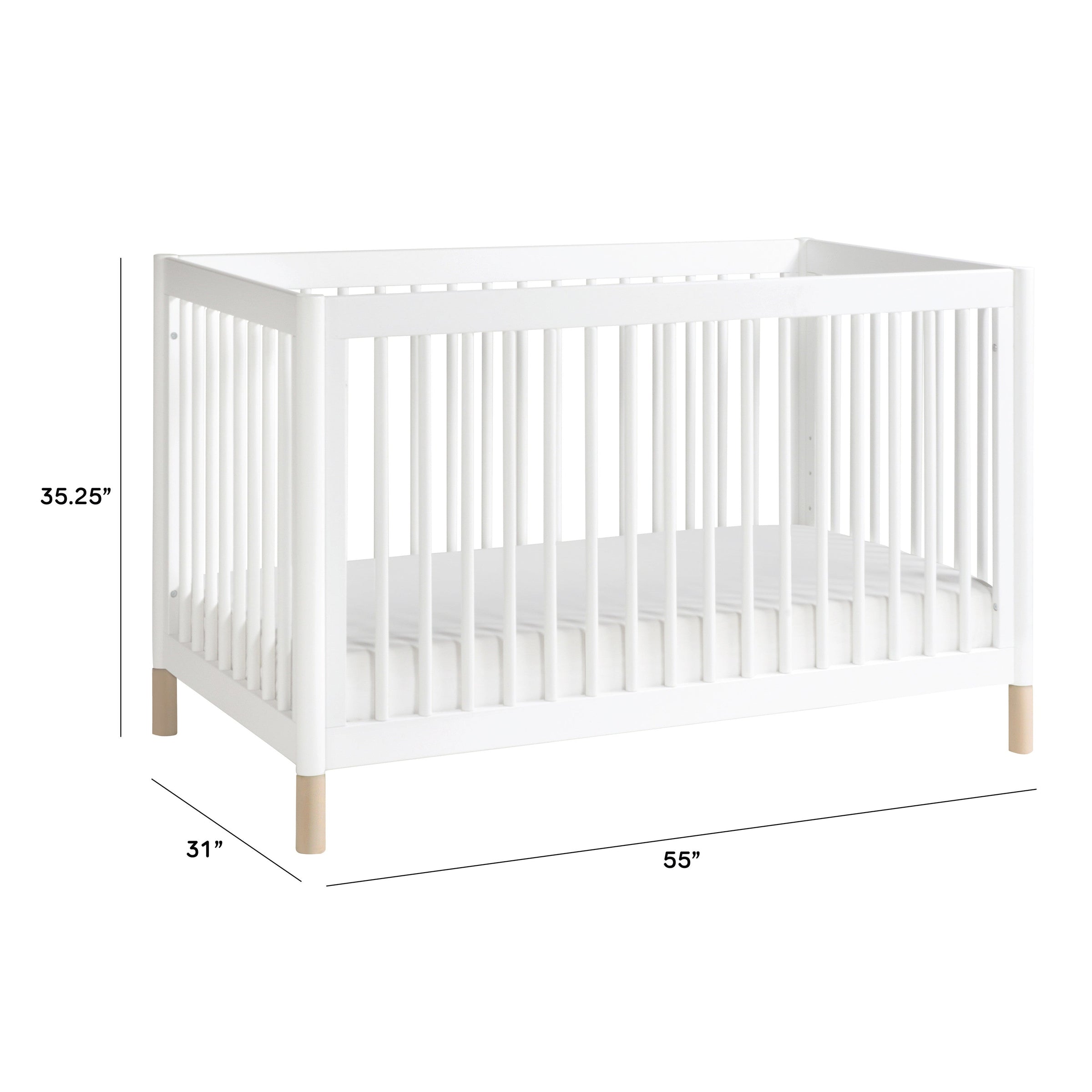 M12901WNX,Gelato 4-in-1 Convertible Crib w/Toddler Conversion Kit in White  NX Feet