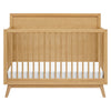 M15901HY,Palma Mid-Century 4-in-1 Convertible Crib w/ Toddler Bed Conversion in Honey
