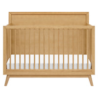 M15901HY,Palma Mid-Century 4-in-1 Convertible Crib w/ Toddler Bed Conversion in Honey