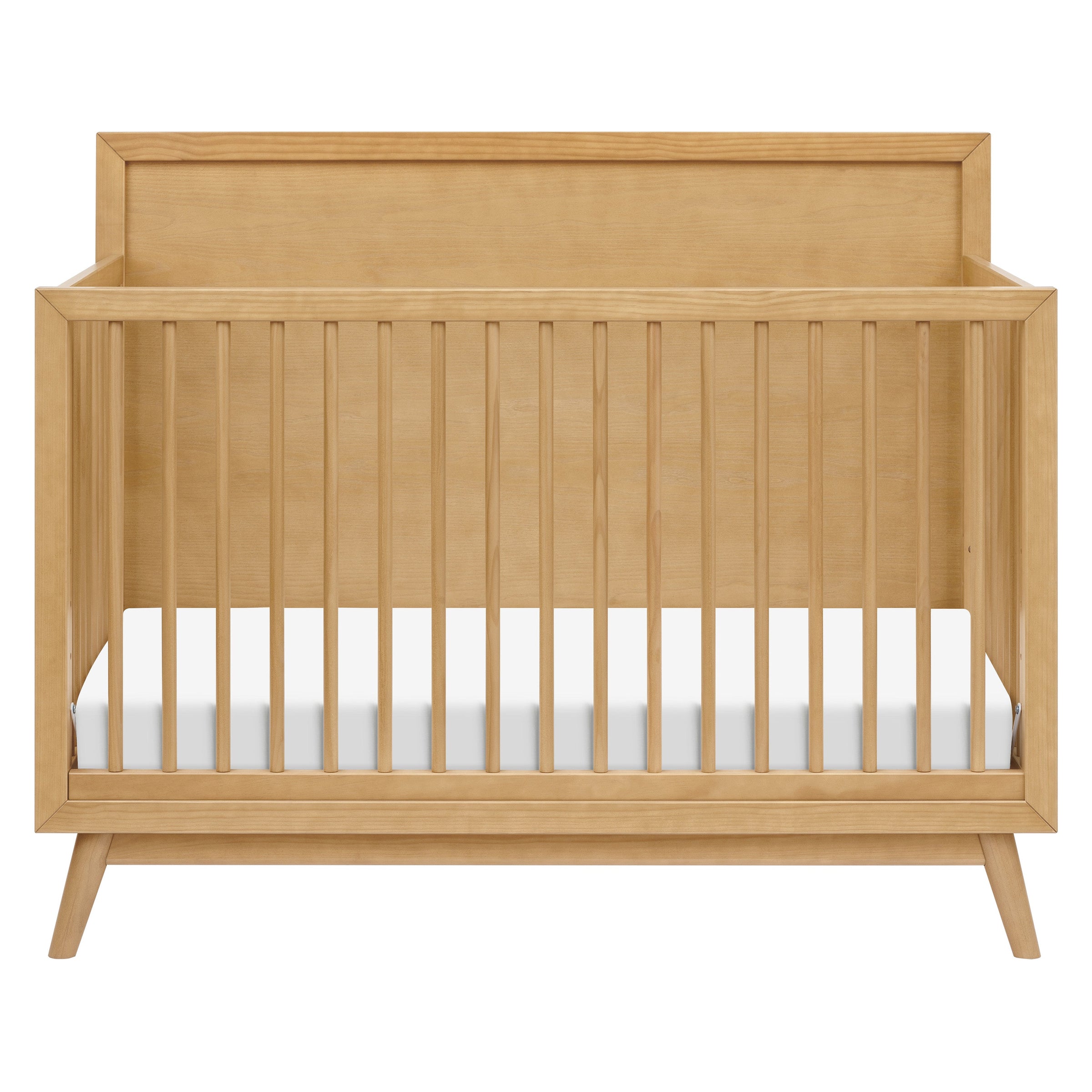 M15901HY,Palma Mid-Century 4-in-1 Convertible Crib w/ Toddler Bed Conversion in Honey