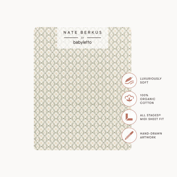 T34333JSR,Nate Berkus x Babyletto All-Stages Midi Sheet in Juniper Star