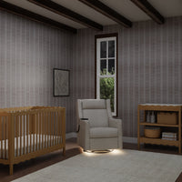 M11283PCMEW,Kiwi Deluxe Power Glider Recliner w/Heat&Massage in Performance Cream Eco-Weave