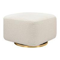 M26385WBG,Kiwi Gliding Ottoman in Ivory Boucle w/ Gold Base