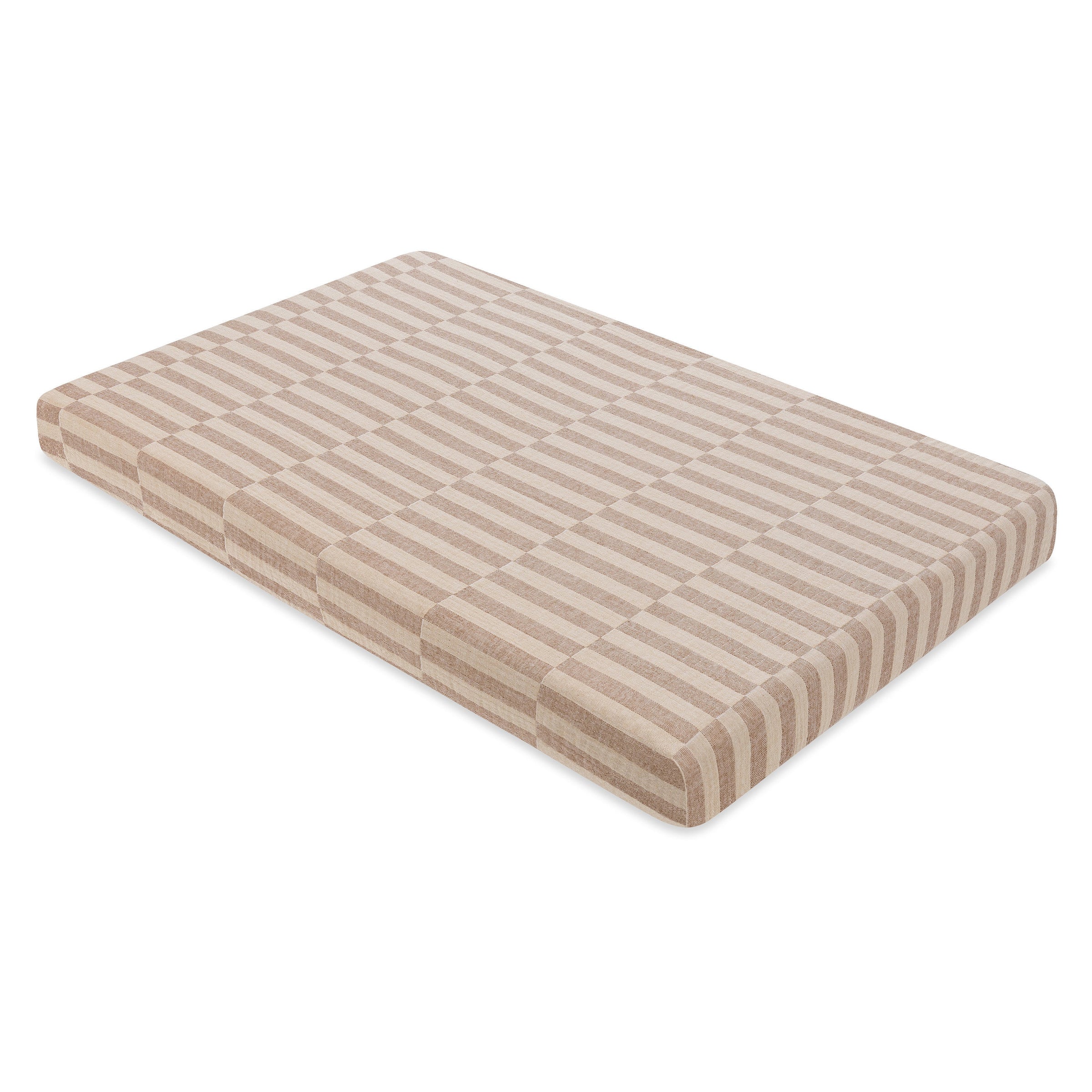 T30636,Cocoa Stripe Muslin Mini Crib Sheet in GOTS Certified Organic Cotton