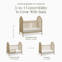 M31401WP,Alouette 3-in-1 Convertible Spindle Crib in Washed Pine