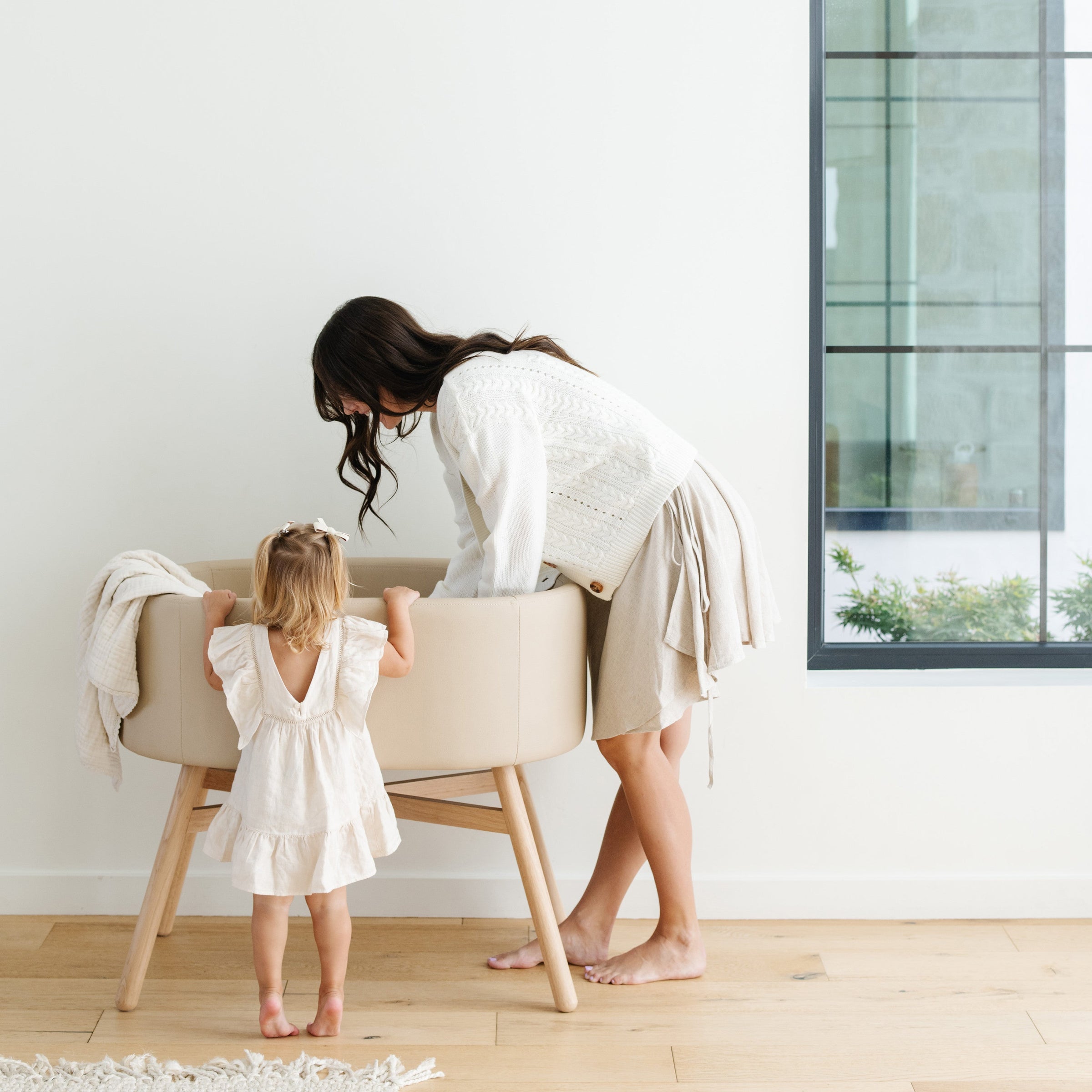 M26834GMLB,babyletto x GATHRE Capsule Bassinet in Millet