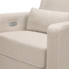 M23085PBEWLB,Sigi Glider Recliner w/ Electronic Control and USB in Performance Beach Eco-Weave w/Light Wood Base