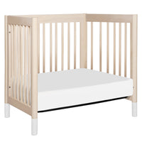 M12998NXW,Gelato 4-in-1 Convertible Mini Crib and Twin bed in Washed Natural Finish w/White Feet