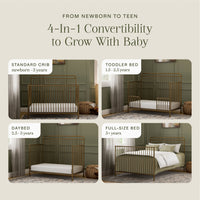 M15301VG,Winston 4-in-1 Convertible Crib in Vintage Gold