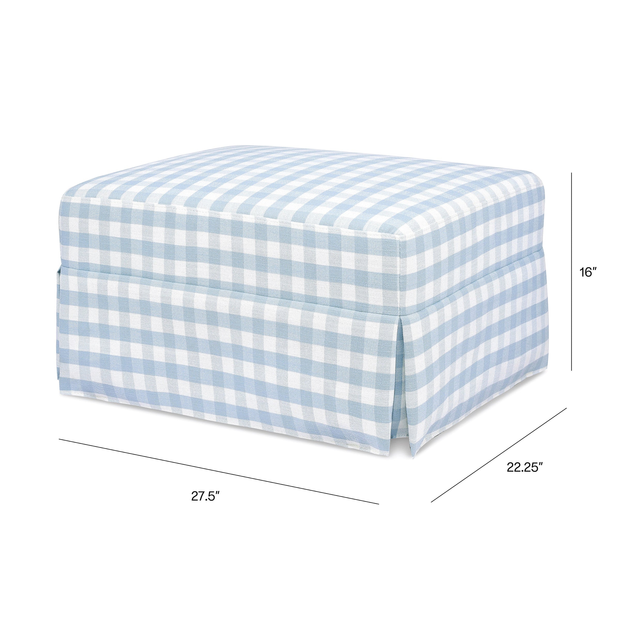 M21785BGH,Crawford Gliding Ottoman in Blue Gingham