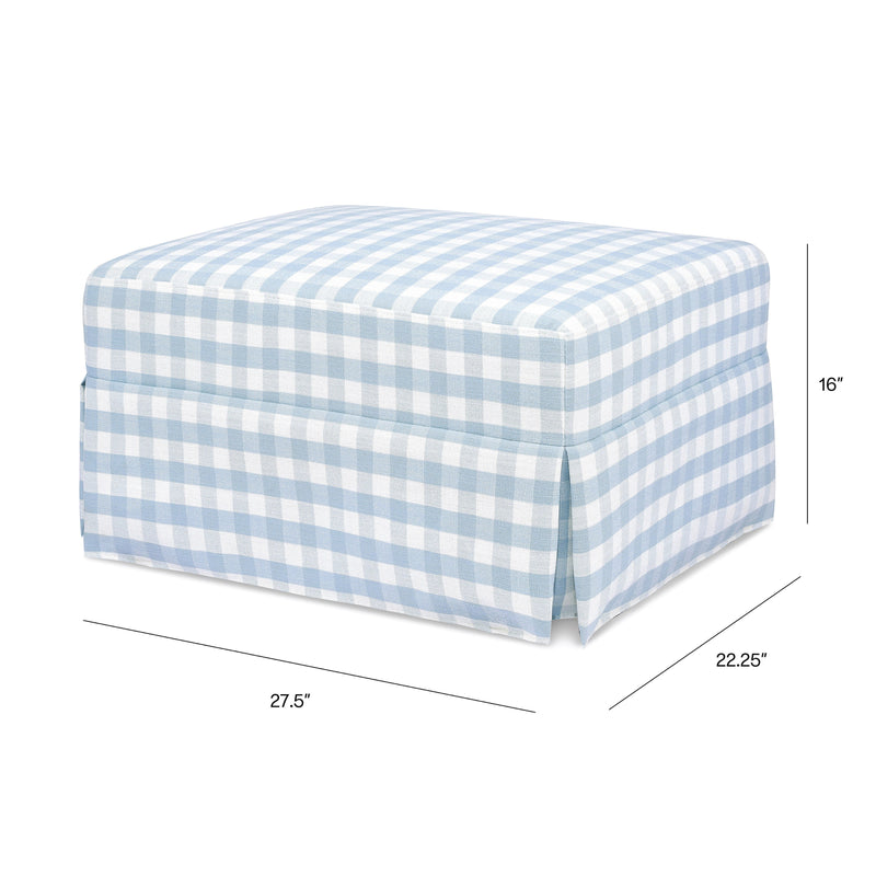 M21785BGH,Crawford Gliding Ottoman in Blue Gingham