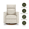 M17186MADB,Willa Plus Power Glider Recliner w/ Power Headrest in Mallow in Ash w/ Dark Wood Base
