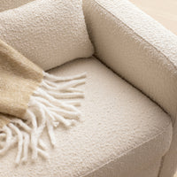 M23085WBLB,Sigi Glider Recliner w/ Electronic Control and USB in Ivory Boucle w/ Light Wood Base