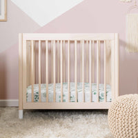 M12998NXW,Gelato 4-in-1 Convertible Mini Crib and Twin bed in Washed Natural Finish w/White Feet