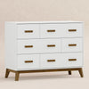 M5826WNL,Scoot 6-Drawer Dresser in White/Natural Walnut