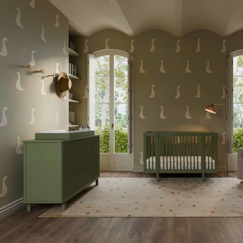 M29880OL,Pogo 8-in-1 Convertible Crib w/All-Stages Conversion Kits in Olive