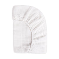 T29435,Plain White Muslin Crib Sheet in GOTS Certified Organic Cotton