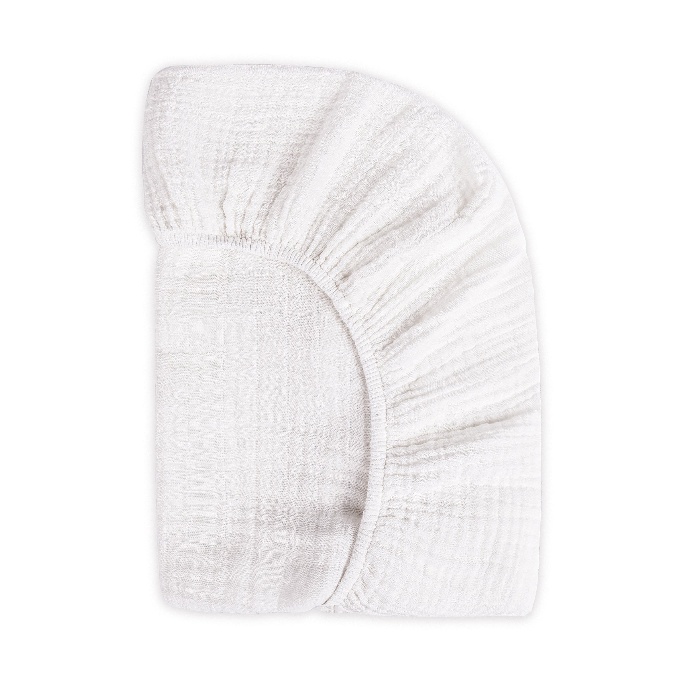 T29435,Plain White Muslin Crib Sheet in GOTS Certified Organic Cotton