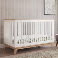 M5801WNX,Scoot 3-in-1 Convertible Crib w/ToddlerBedConversion Kit in White/WashedNatural