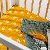 T26936,Golden Hour Muslin Mini Crib Sheet Golden Hour Muslin Mini Crib Sheet