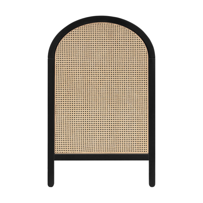 M25601BNC,Bondi Cane 3-in-1 Convertible Crib w/ Toddler Bed Kit in Black with Natural Cane