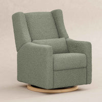 M11288STLB,Kiwi Glider Recliner w/ Electronic Control and USB in Sage Teddy Loop w/ Light Wood Base