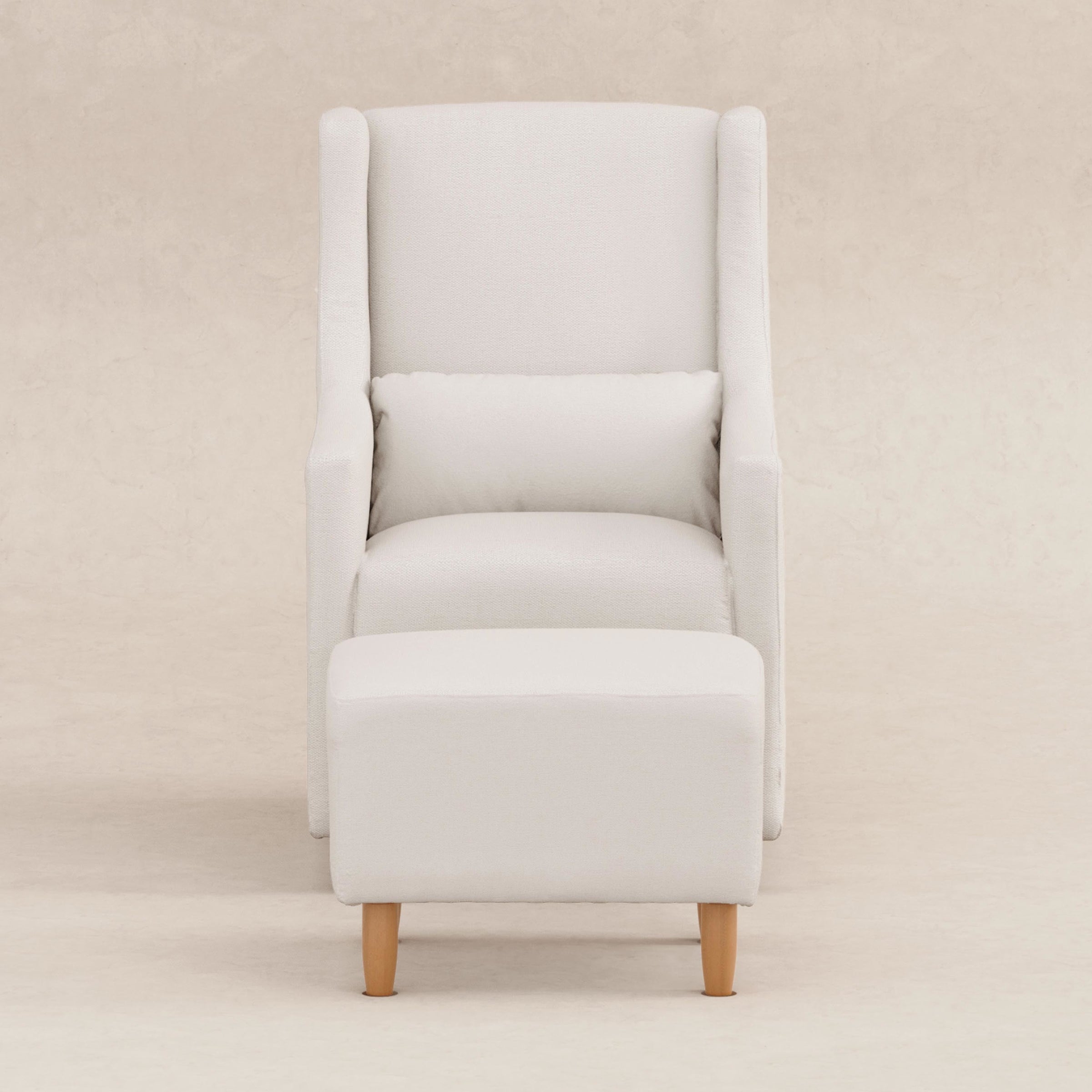 M11287PCMEW,Toco Swivel Glider and Ottoman in Performance Cream Eco-Weave w/Natural Feet